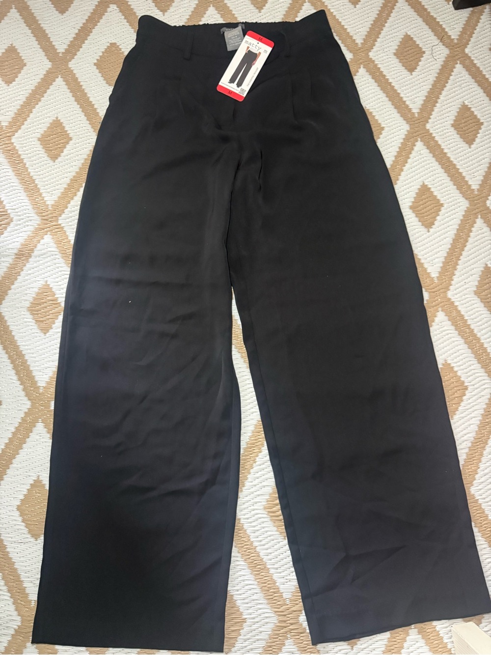 Matty M Black Wide-Leg Dress Pants